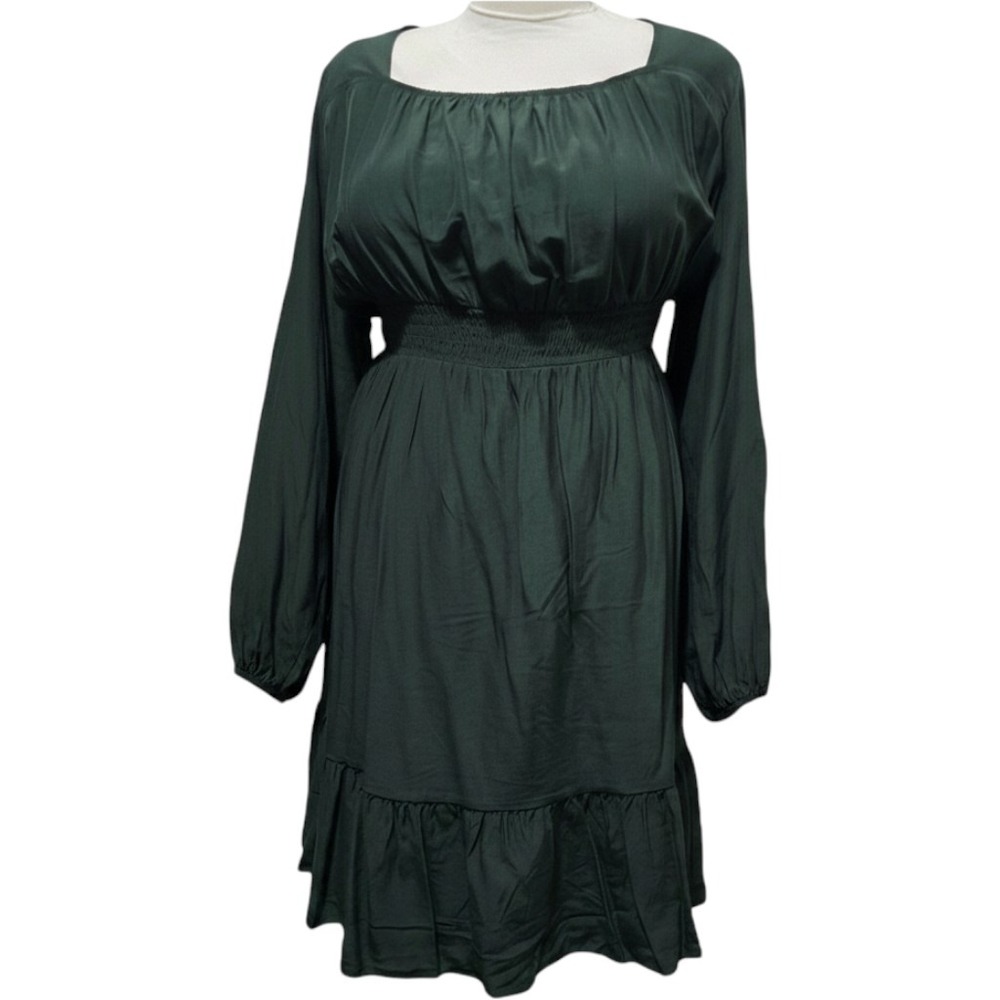 $30‎ NWT 3XL long sleeve dress black solid HESPERUS RAYON SQUARE NECK